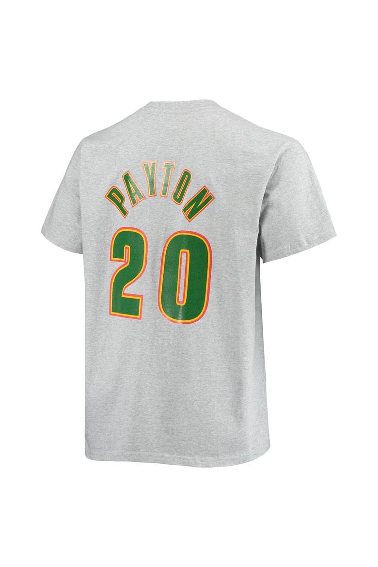 Men's Mitchell & Ness Gary Payton Heathered Gray Seattle SuperSonics Big & Tall Hardwood Classics Name & Number T-Shirt, Alternate, color, Heather Gray