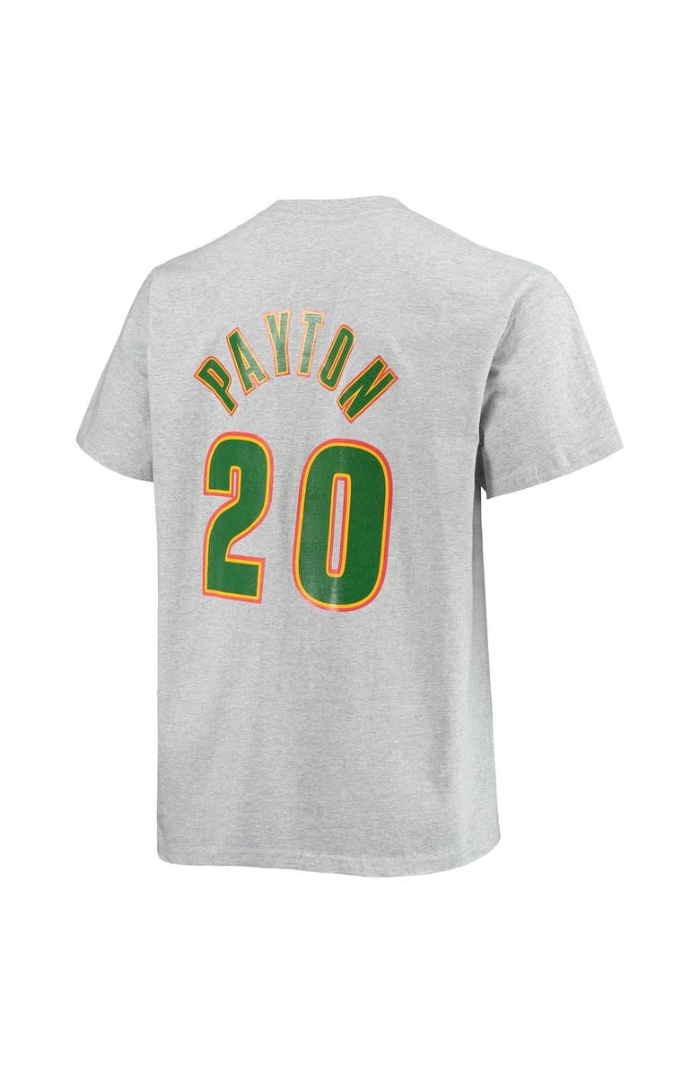 Mitchell & Ness Men's Mitchell & Ness Gary Payton Heathered Gray Seattle SuperSonics Big & Tall Hardwood Classics Name & Number T-Shirt, Alternate, color, Heather Gray