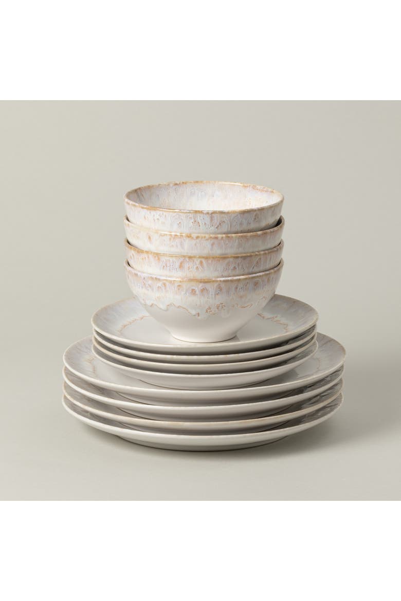 Taormina 12-pc place setting w/ cereal bowl, Main, color, White