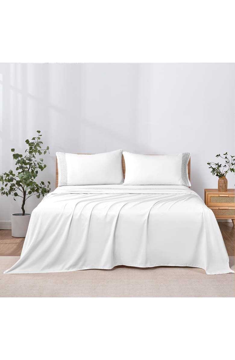 Modern Threads Crochet Lace 4-Piece Sheet Set, Alternate, color, White