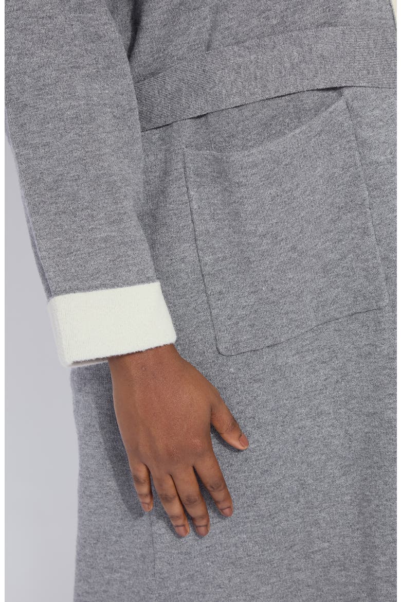 Juliette Fringed Sweater Coat, Alternate, color, GREY MELANGE/ LIGHT PEWTER