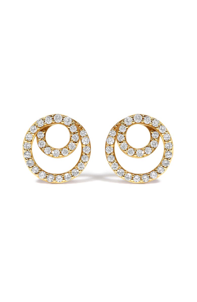Haus of Brilliance 14K Yellow Gold 3/8 Cttw Diamond Double Circle Stud Earrings, Main, color, Yellow Gold