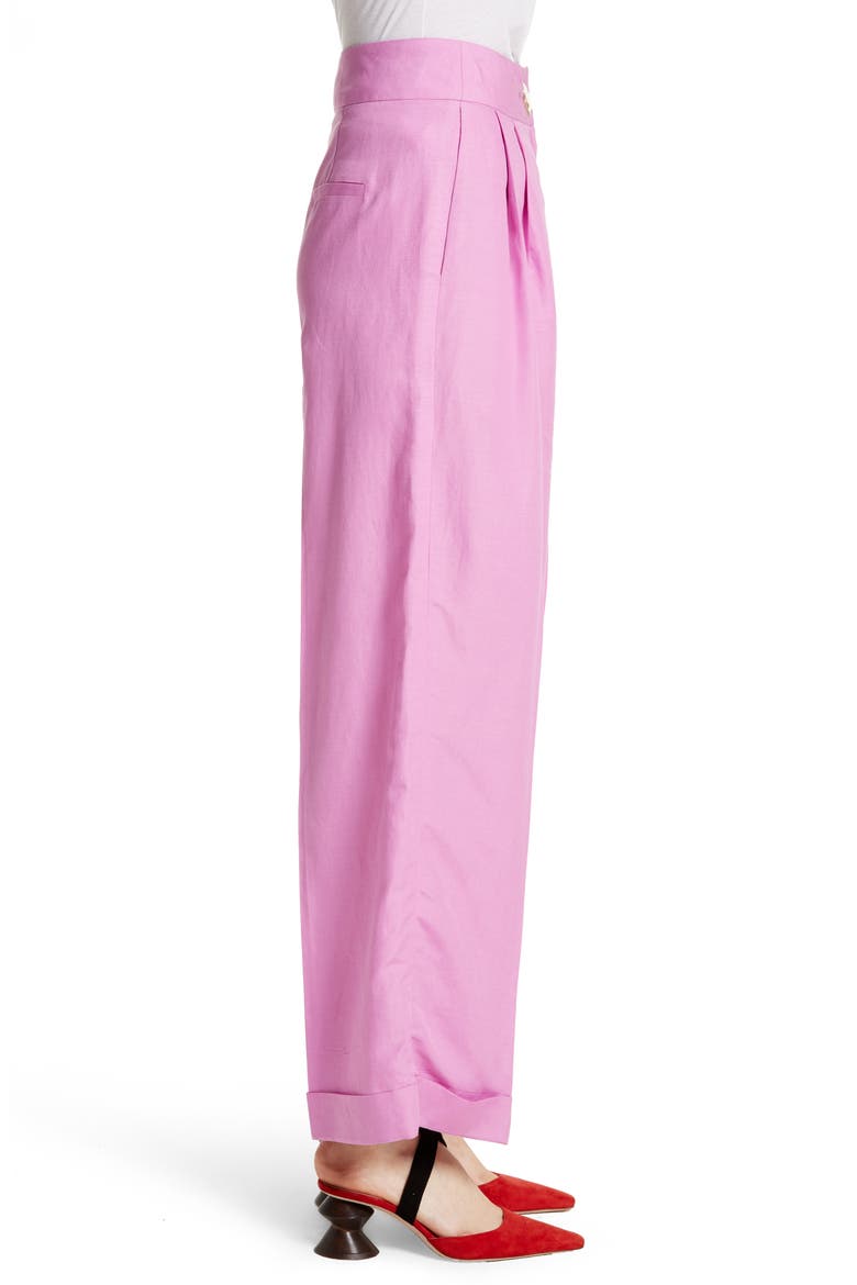 Wide Leg Rayon & Linen Pants, Alternate, color, LINEN TAFFY PINK