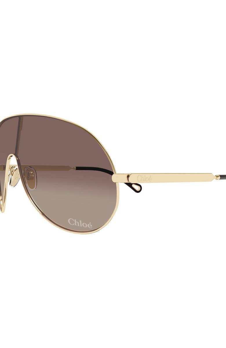 Chloé 99mm Gradient Mask Sunglasses, Alternate, color, Gold
