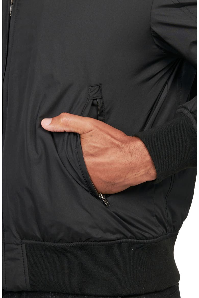 Solid Water Repellent Bomber Jacket, Alternate, color, BLACK