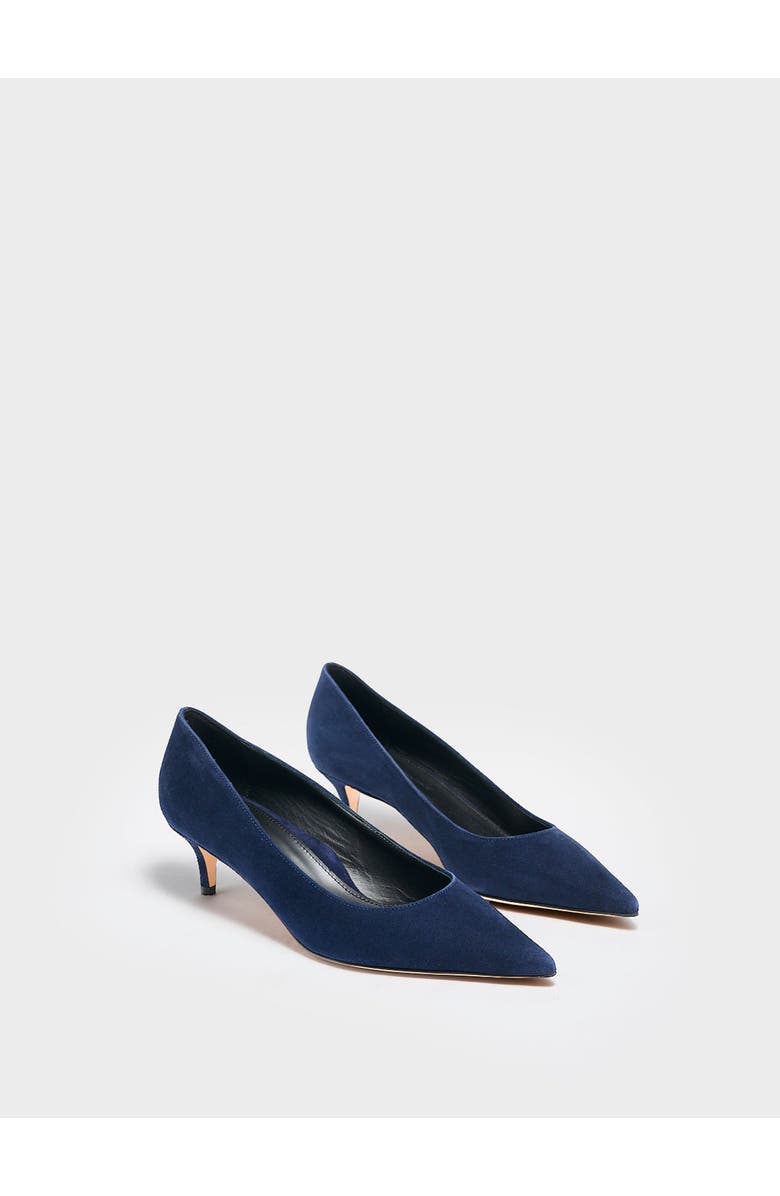 MARION PARKE Classic Pump 45 Suede, Alternate, color, Navy