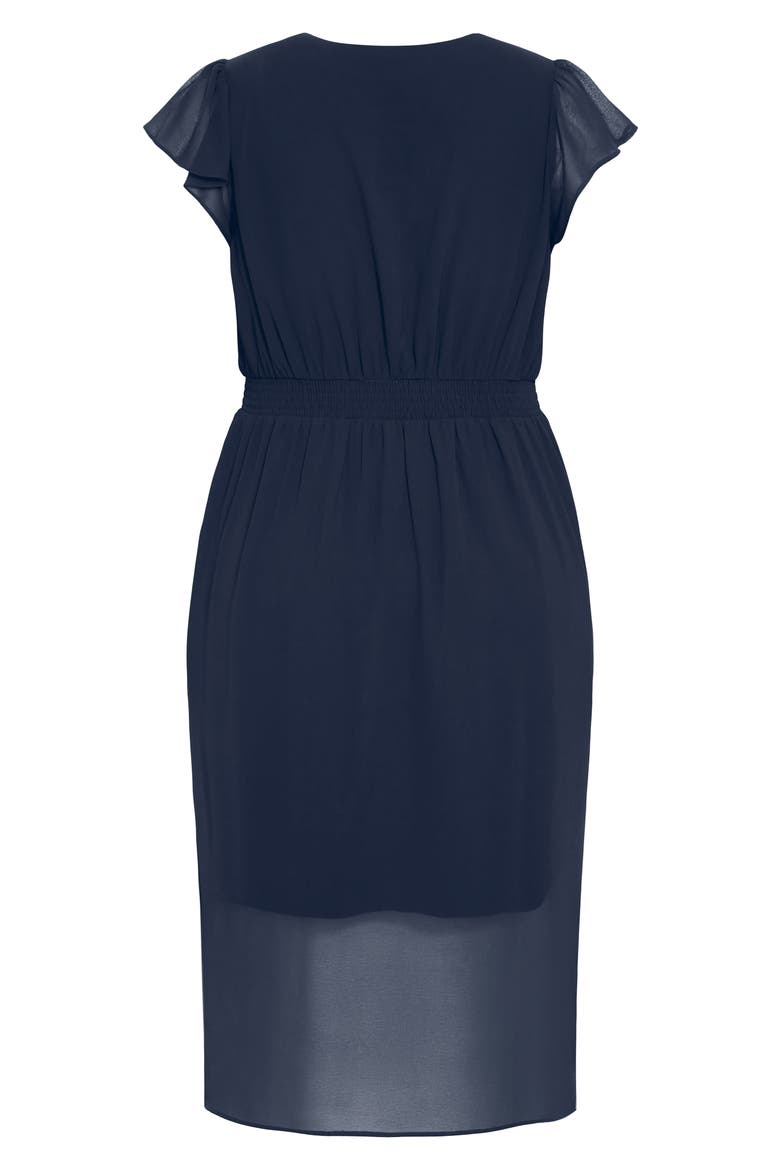 Faux Wrap Sheath Dress, Alternate, color, TRUE NAVY