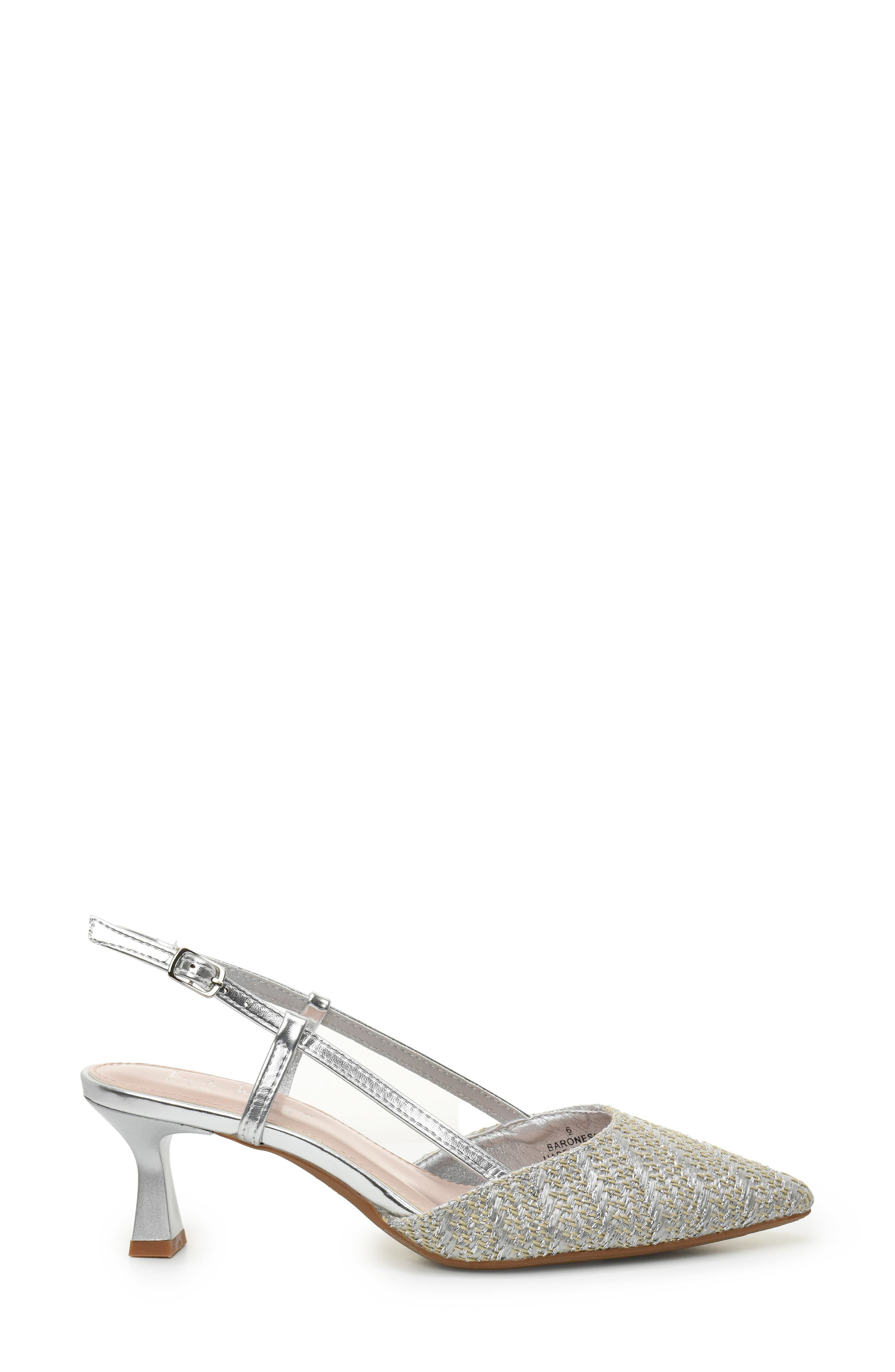 Nicole Miller Slingback Metallic Woven Pump, Alternate, color, Silver Multi