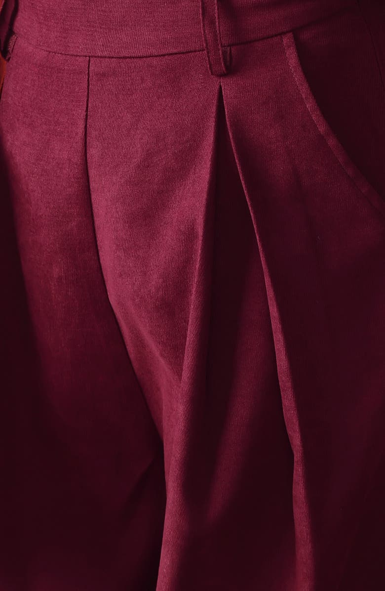 FLYING TOMATO Scalloped Waist Wide Leg Pants, Alternate, color, Wine