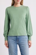 Caslon® Blouson Sleeve Cotton Blend Top