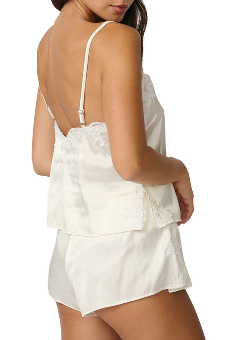 Cinderella Lace Trim Stretch Satin Camisole, Alternate, color, ANTIQUE