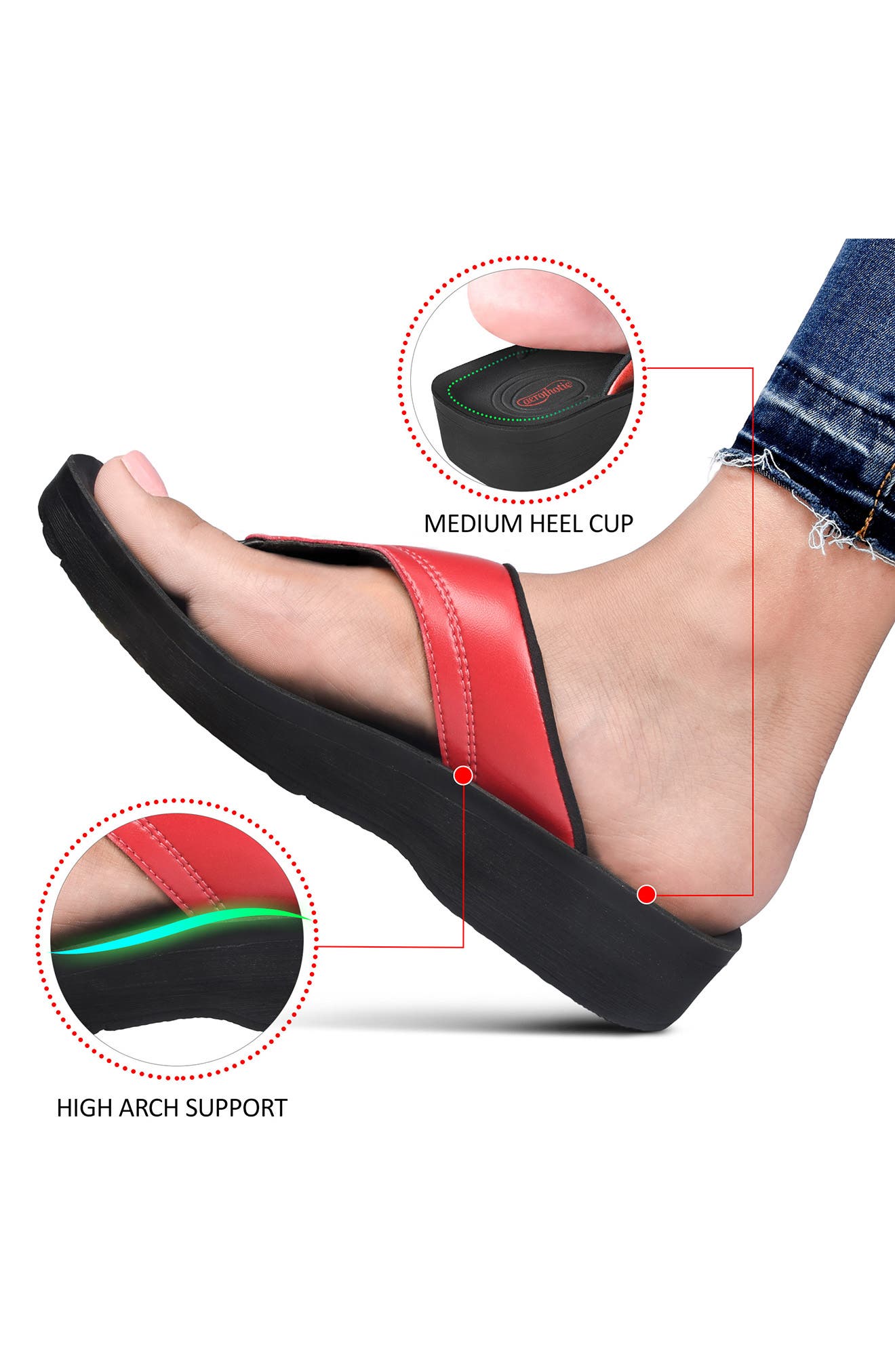 Ostrayas Sandal, Alternate, color, RED