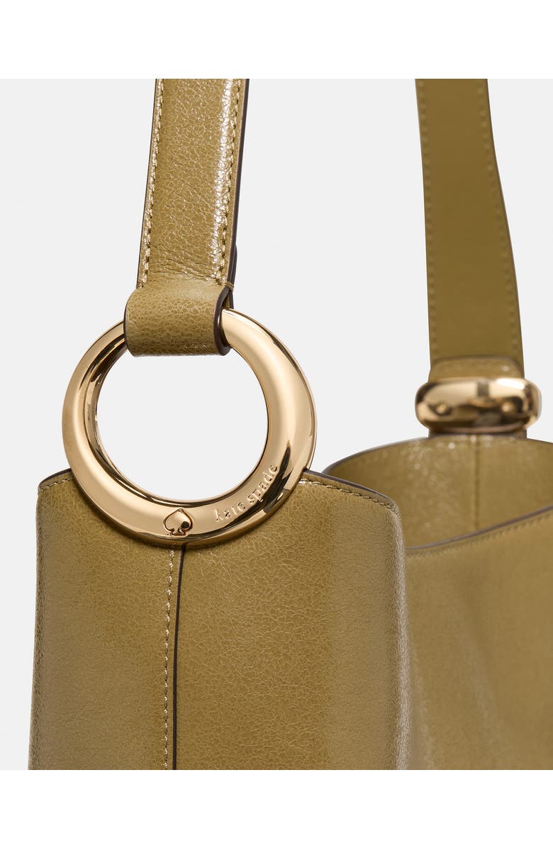 Kate Spade New York halo glazed leather bucket bag, Alternate, color, Dried Thyme