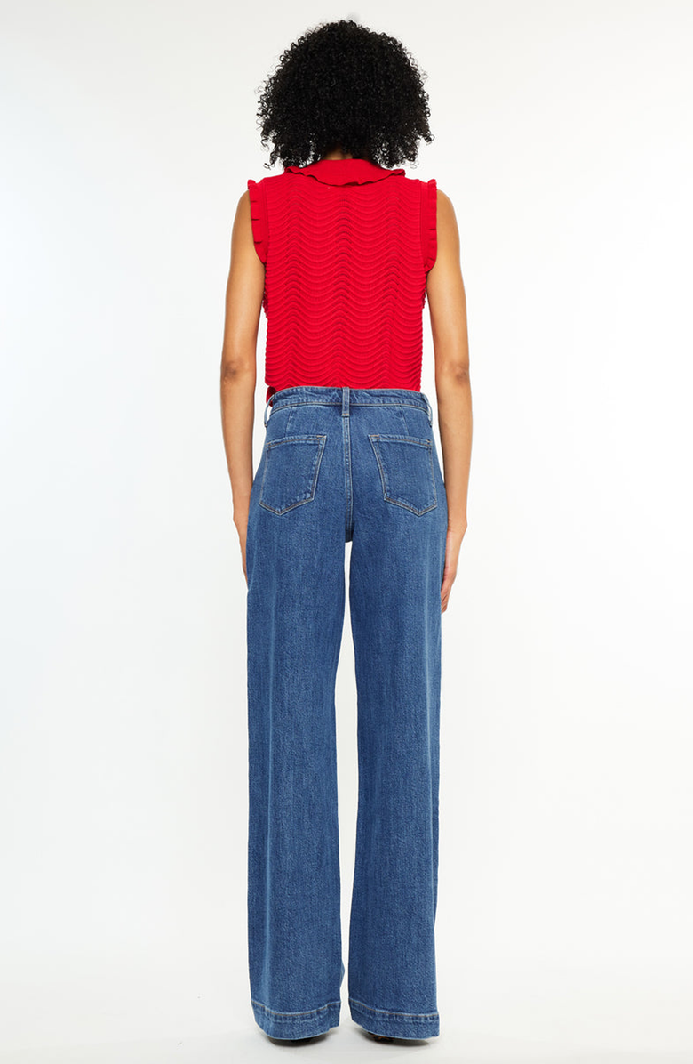 KanCan Sol High Rise Wide Leg Trousers, Alternate, color, Dark Wash