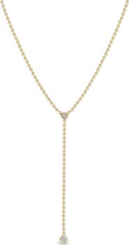 Zoë Chicco Diamond Bead Chain Lariat Necklace