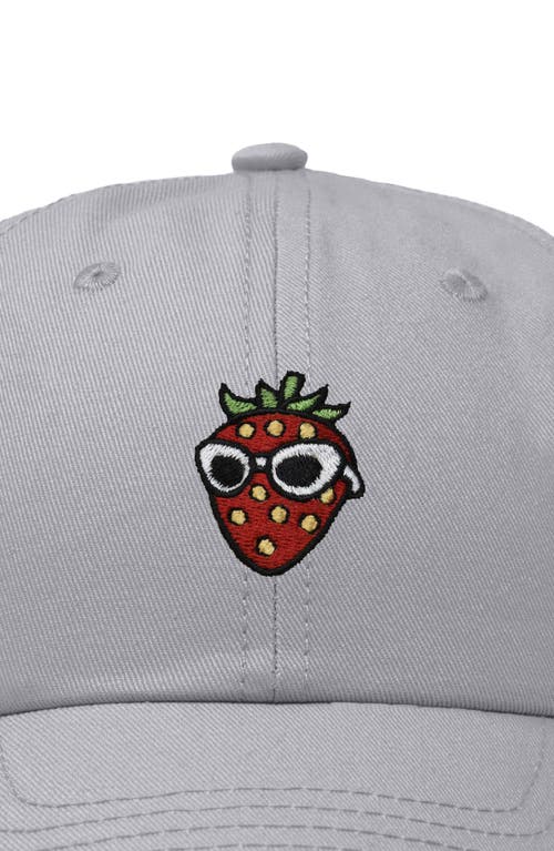 Dalix Strawberry Embroidered Casual Cap In Gray