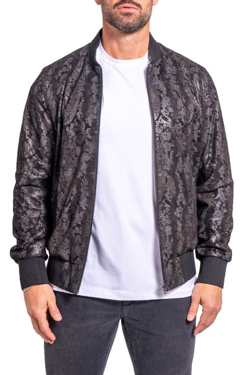 Ascension0010 Foil Print Leather Jacket