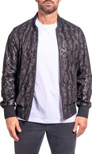 Maceoo Ascension0010 Foil Print Leather Jacket