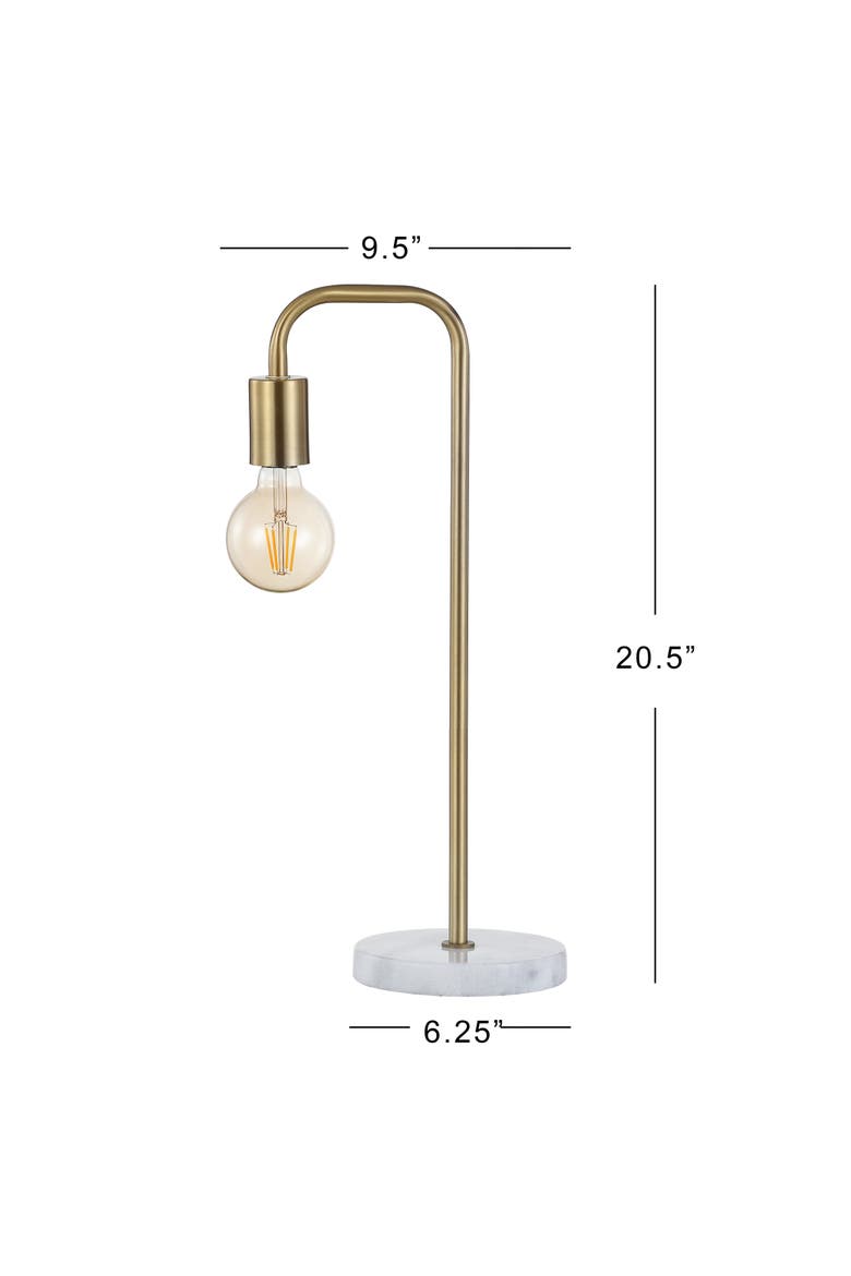 Axel 20.5" Minimalist Glam Gold Pipe Metal/marble Led Table Lamp, Alternate, color, Brass Gold/White