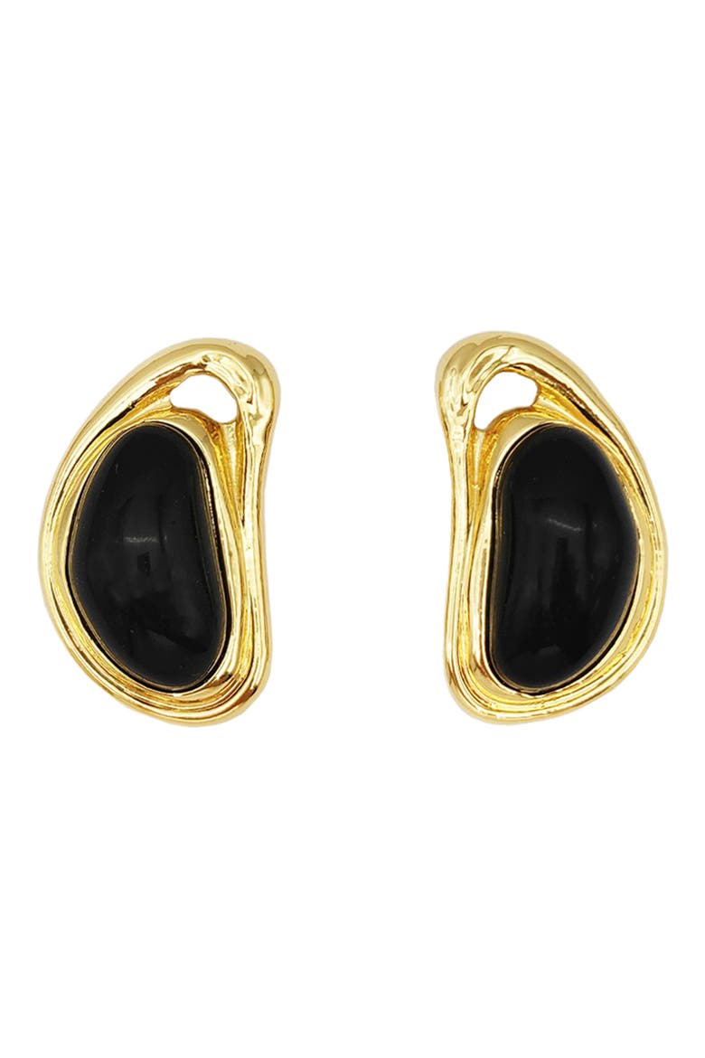 Vaila Stud Earrings, Main, color, GOLD/ BLACK