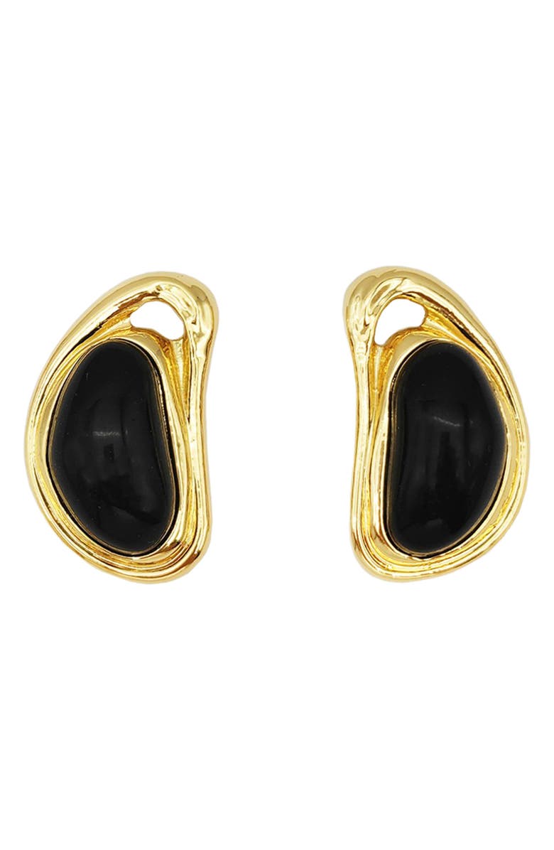 Petit Moments Vaila Stud Earrings, Main, color, Gold/ Black