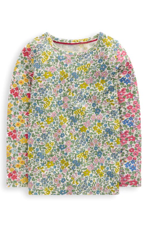 Kids' Floral Pointelle Long Sleeve T-Shirt (Toddler, Little Kid & Big Kid)