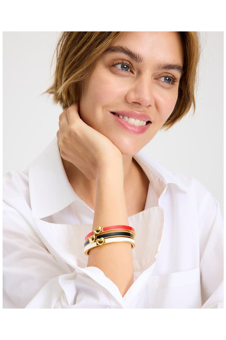 enamel hinged bangle, Alternate, color, BLACK/ GOLD