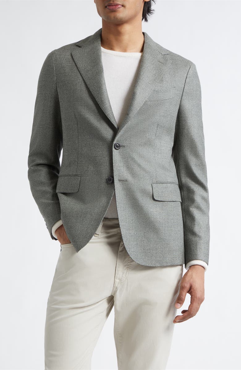 Boglioli Dover Hopsack Virgin Wool Blazer, Main, color, Sage Green