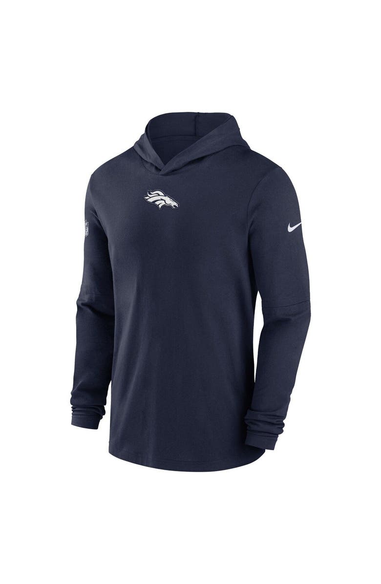 Nike Men's Nike Navy Denver Broncos Sideline Performance Long Sleeve Hoodie T-Shirt, Alternate, color, 