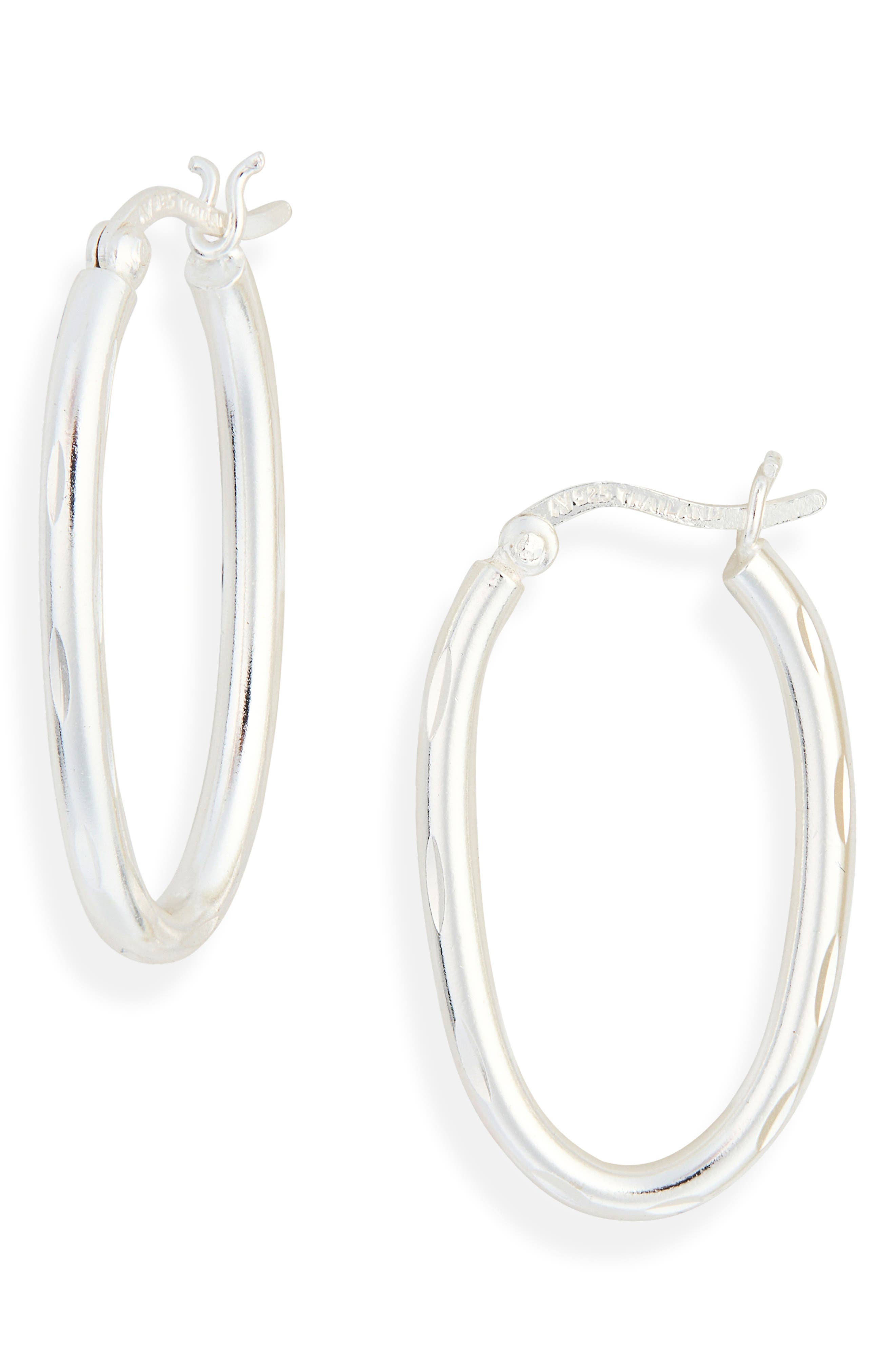 Diamond Cut Hoop Earrings