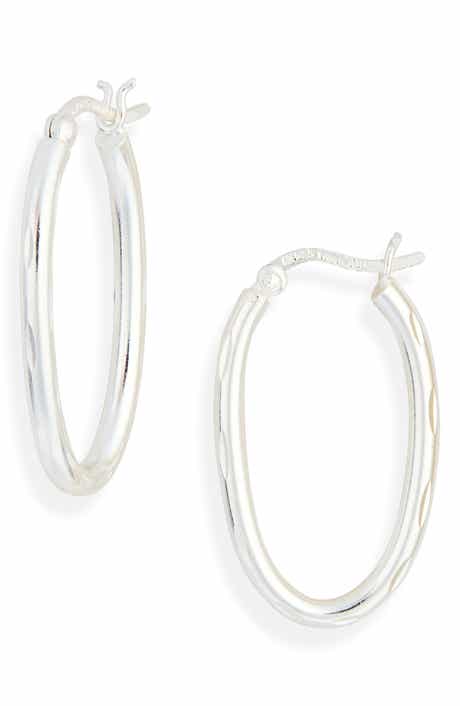 Diamond Cut Hoop Earrings