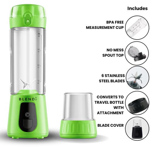 Blendi Pro Plus Premium Cordless Portable 17.5oz Rechargeable Blender In Green