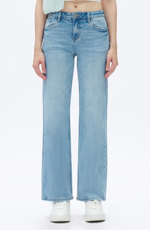 Mid Rise Wide Leg Jeans
