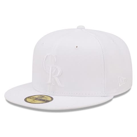 Men's New Era Colorado Rockies White on White 59FIFTY Fitted Hat