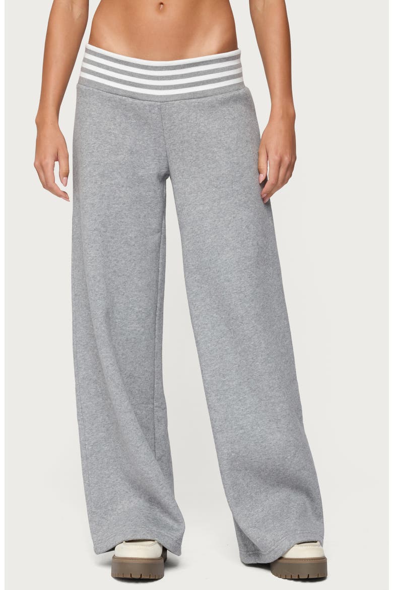 Eloura Stripe Waist Low Rise Sweatpants, Main, color, GRAY-MELANGE