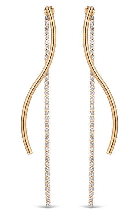 Swerve Cubic Zirconia Front/Back Earrings