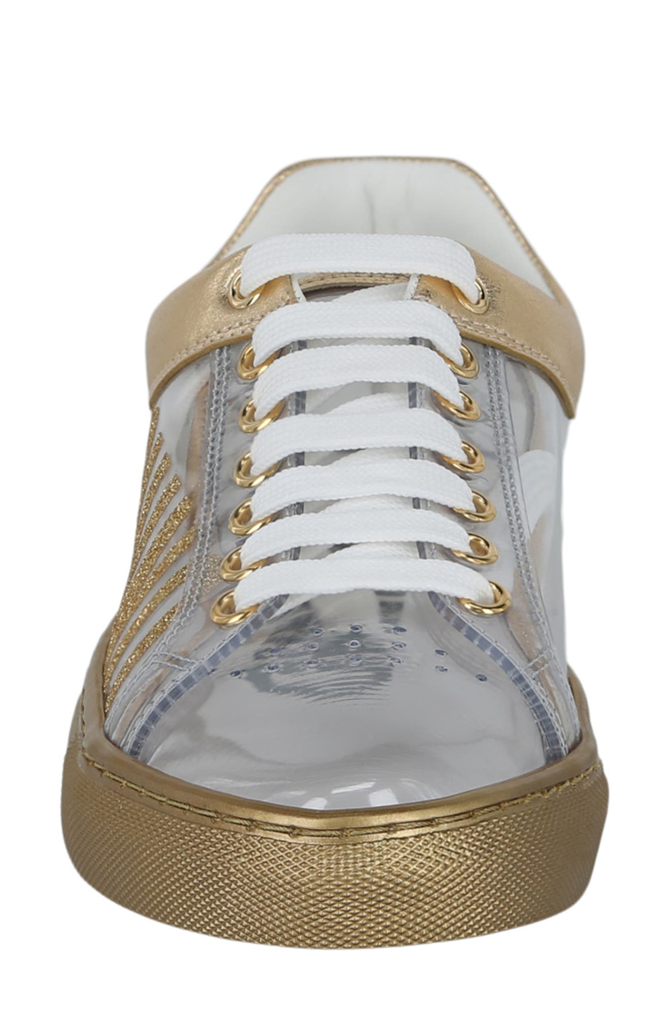 Moschino Metallic Low Top Sneaker, Alternate, color, Gold