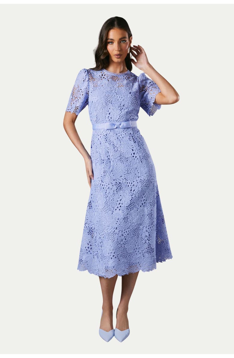 Coast Lace Midi Dress With Bow Belt, Main, color,