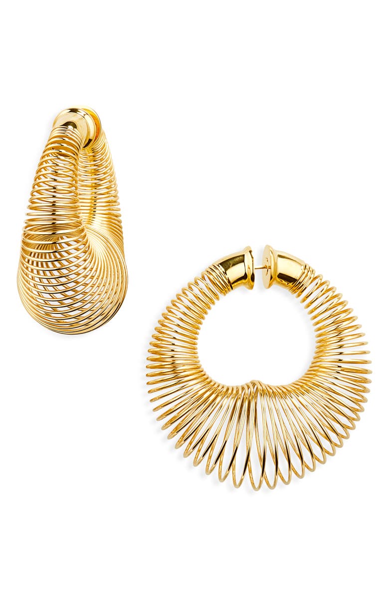 Alaïa Spiral Hoop Earrings, Main, color, Or
