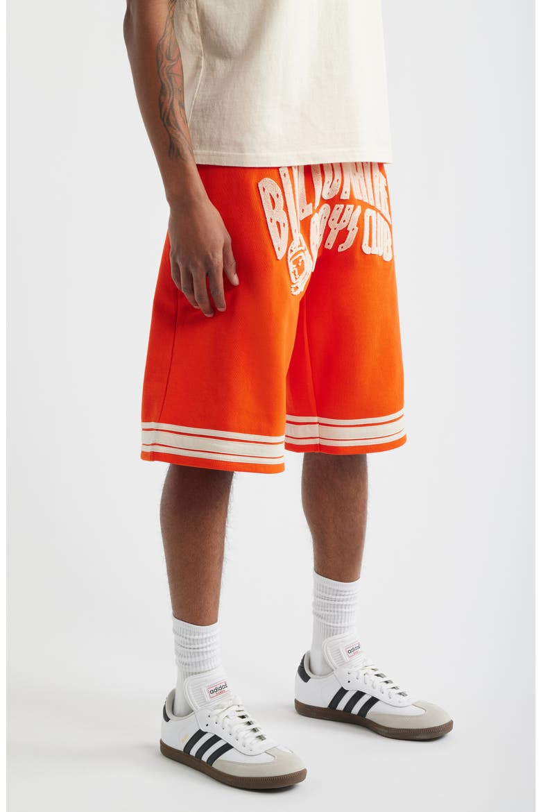Curve Logo Cotton Shorts, Alternate, color, TANGERINE LILY