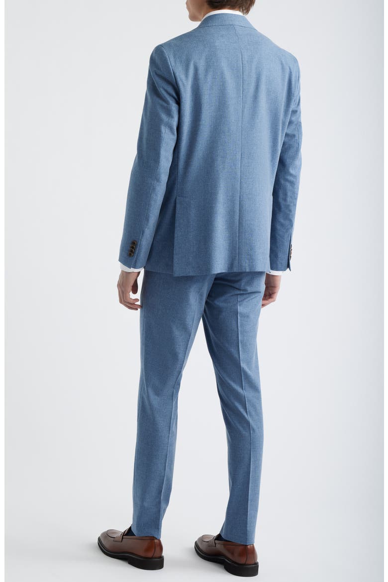 Midland Contemporary Fit Light Blue Mélange Wool & Cotton Blend Suit, Alternate, color, LIGHT BLUE