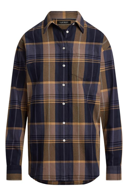Ralph Lauren Lauren Relaxed Fit Plaid Cotton Button-up Shirt In Multi