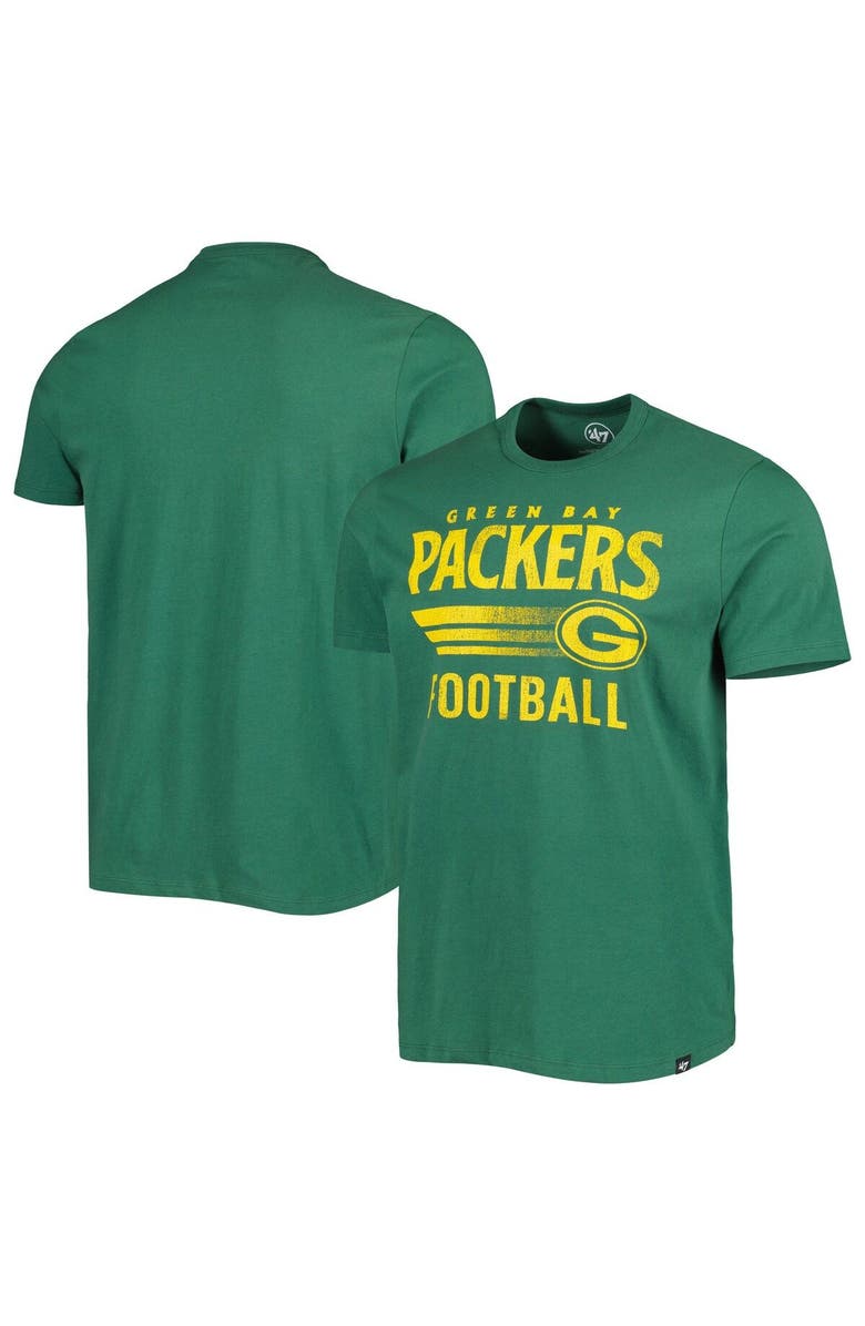 '47 Men's '47 Green Green Bay Packers Wordmark Rider Franklin T-Shirt, Main, color, 