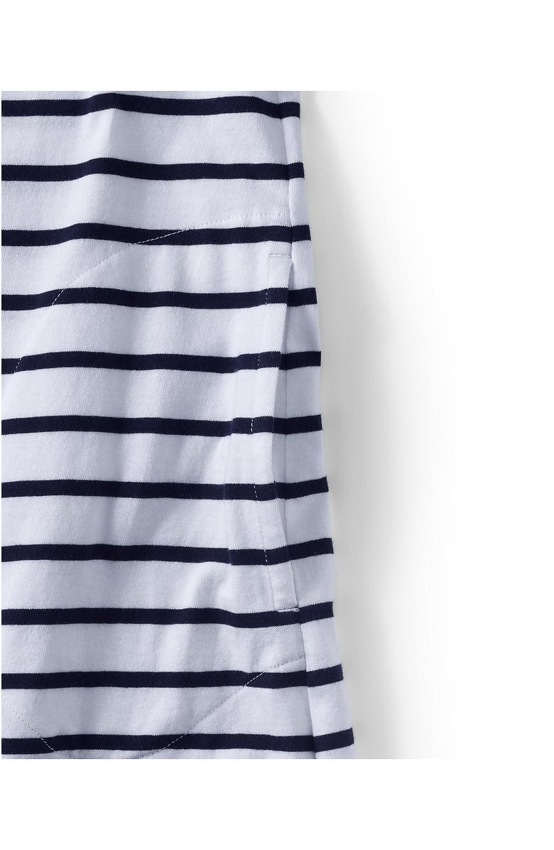 Lands' End Plus Size Cotton Jersey Notch Neck Dress, Alternate, color, Navy/White Breton Stripe