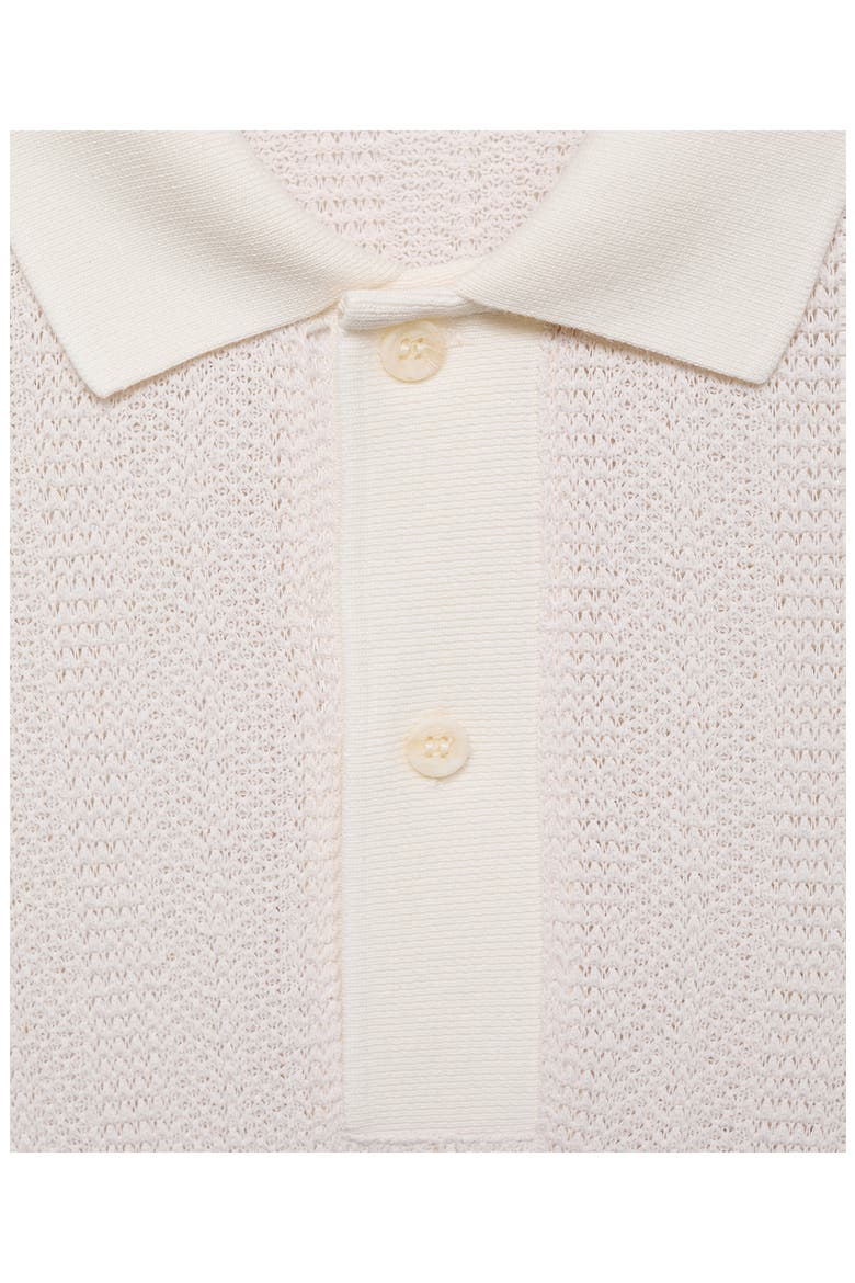 Regular Fit Openwork Polo, Alternate, color, OFF WHITE