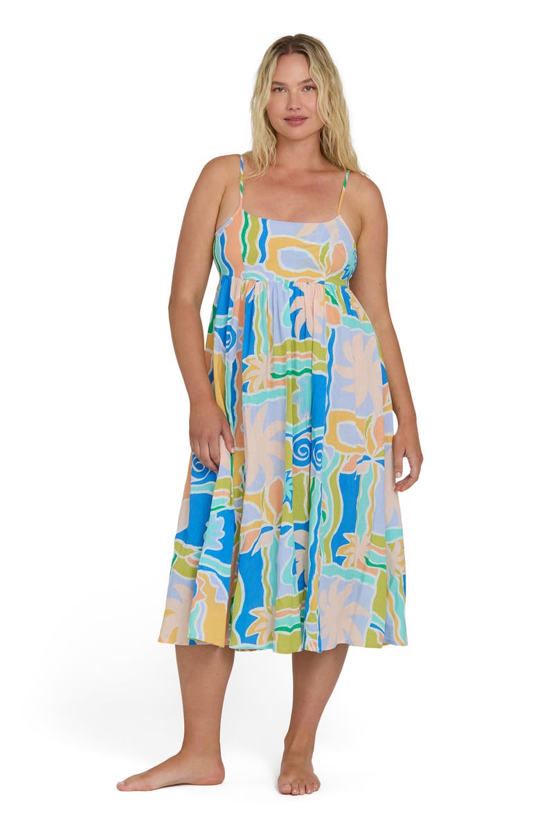 Billabong Island Life Cotton & Linen Midi Sundress, Alternate, color, 