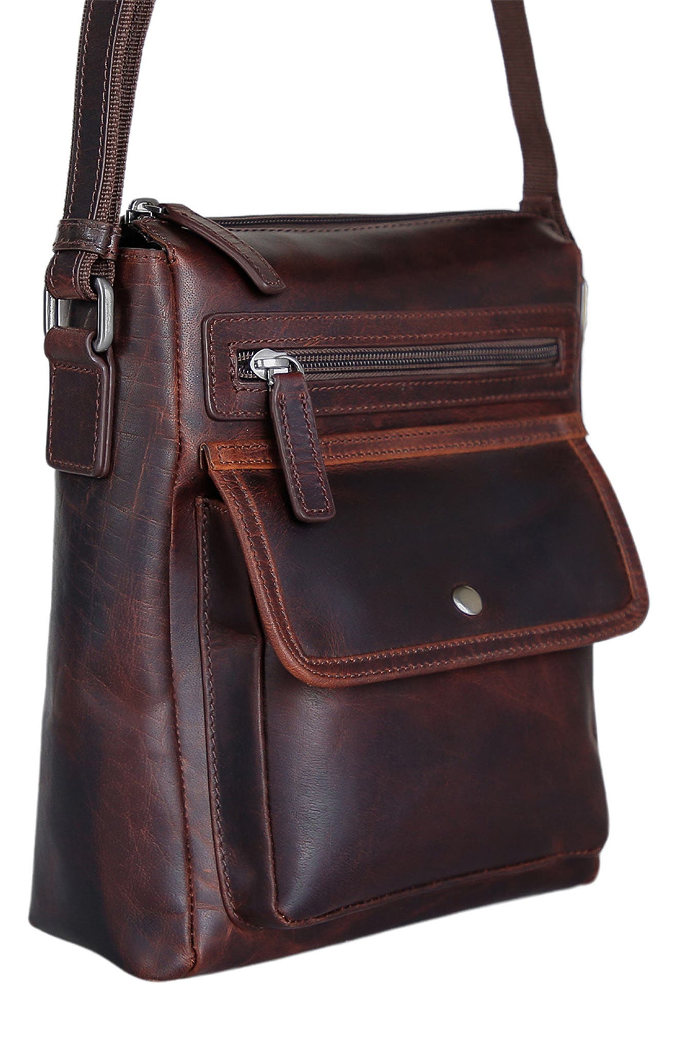 Mancini Buffalo Leather Everyday Crossbody Bag, Alternate, color, 