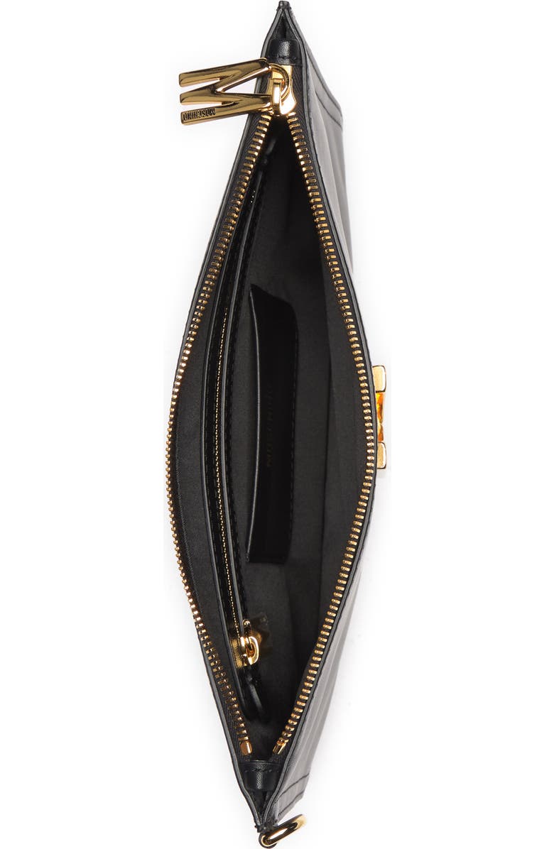 Moschino M Leather Wristlet, Alternate, color,