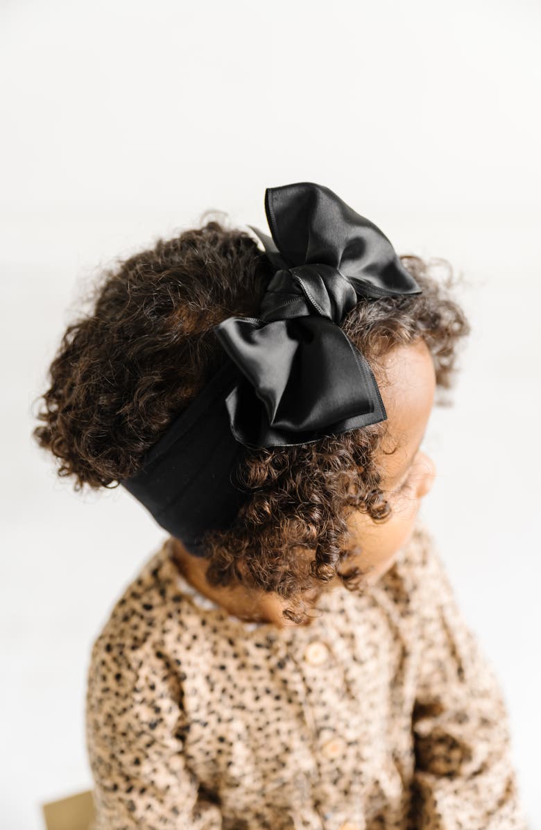 Baby Bling Satin Fab-Bow-Lous Headband, Alternate, color, Black