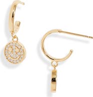 Estella Bartlett Sparkle Smiley Huggie Hoop Earrings